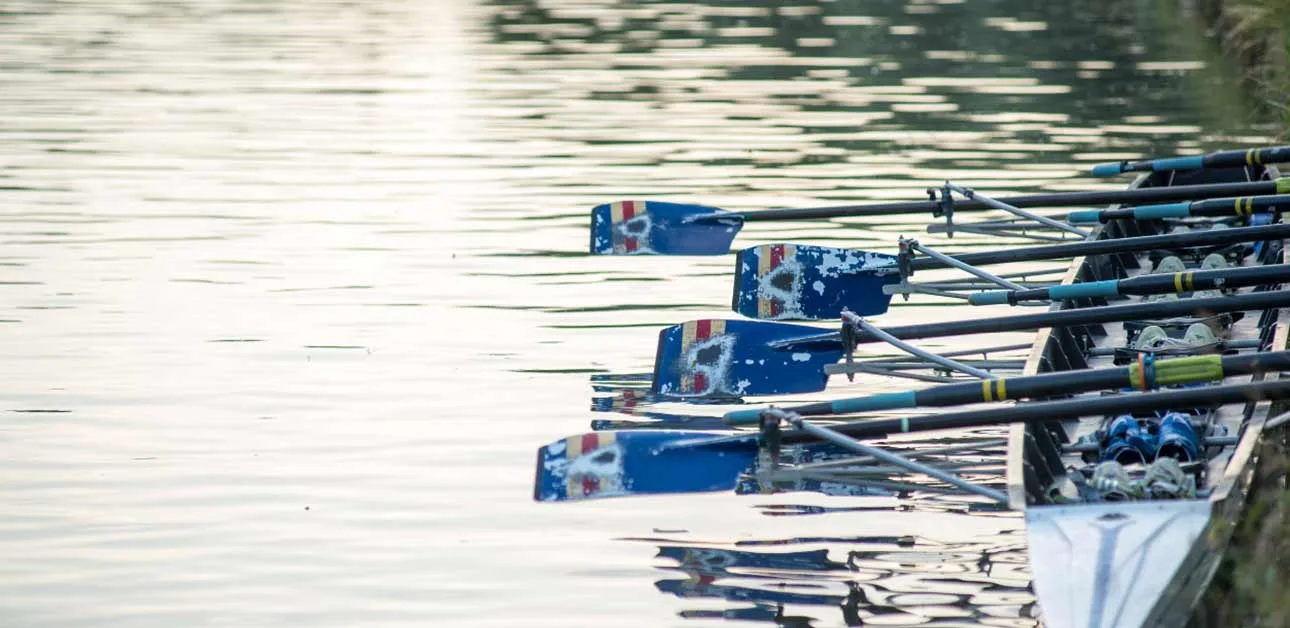 Empty rowing boat on a dock