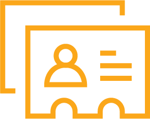 Registrations icon. Clipboard with pencil in lower right.